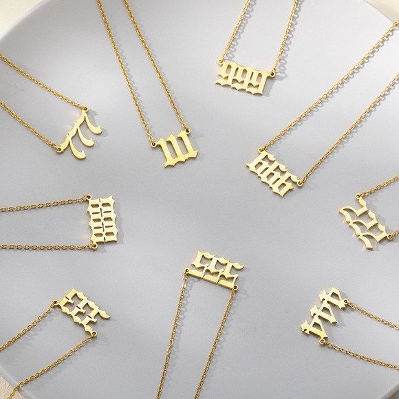 18K Gold Plated Angel Number Necklace*Number Pendant*Lucky Number Necklace*ZX - Picture 12 of 13